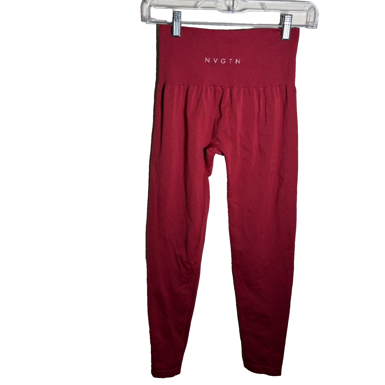 Nvgtn Leggings Women's Small Red Pull On Athletic Active Pull On